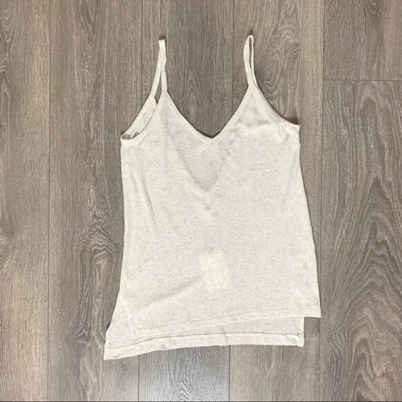 Revolve LNA Cabo Tank Top V-neck Side Slit Scour Taupe Knit V-neck Size XS - Picture 5 of 16